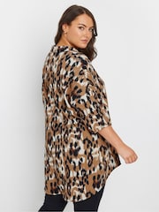 Yours Curve Natural Abstract Structured Jersey Tunics - Image 3 of 5