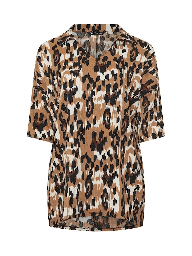 Yours Curve Natural Abstract Structured Jersey Tunics - Image 5 of 5