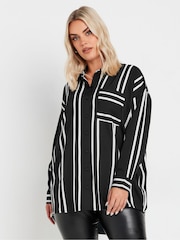 Yours Curve Black Oversized Shirt - Image 1 of 5