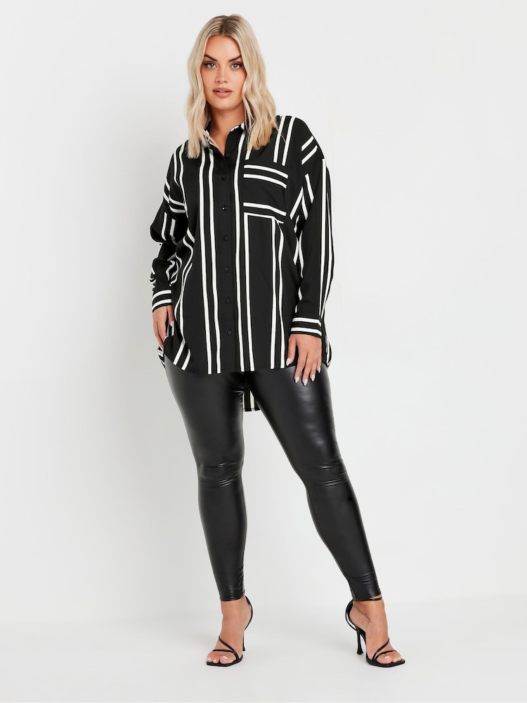 Yours Curve Black Oversized Shirt - Image 2 of 5