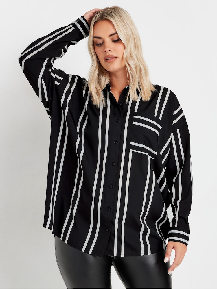 Zwart - Yours - Curve - Oversized overhemd - Afbeelding 6 van 6