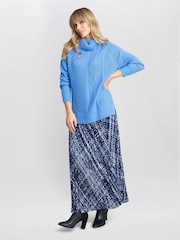 Gina Bacconi Blue Lissette Roll Neck Knitted Jumper - Image 1 of 3