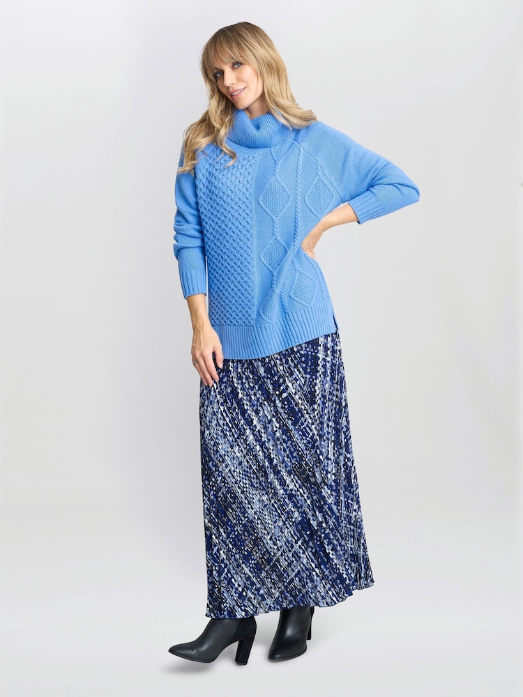 Gina Bacconi Blue Lissette Roll Neck Knitted Jumper - Image 1 of 3