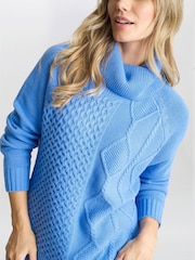 Gina Bacconi Blue Lissette Roll Neck Knitted Jumper - Image 2 of 3