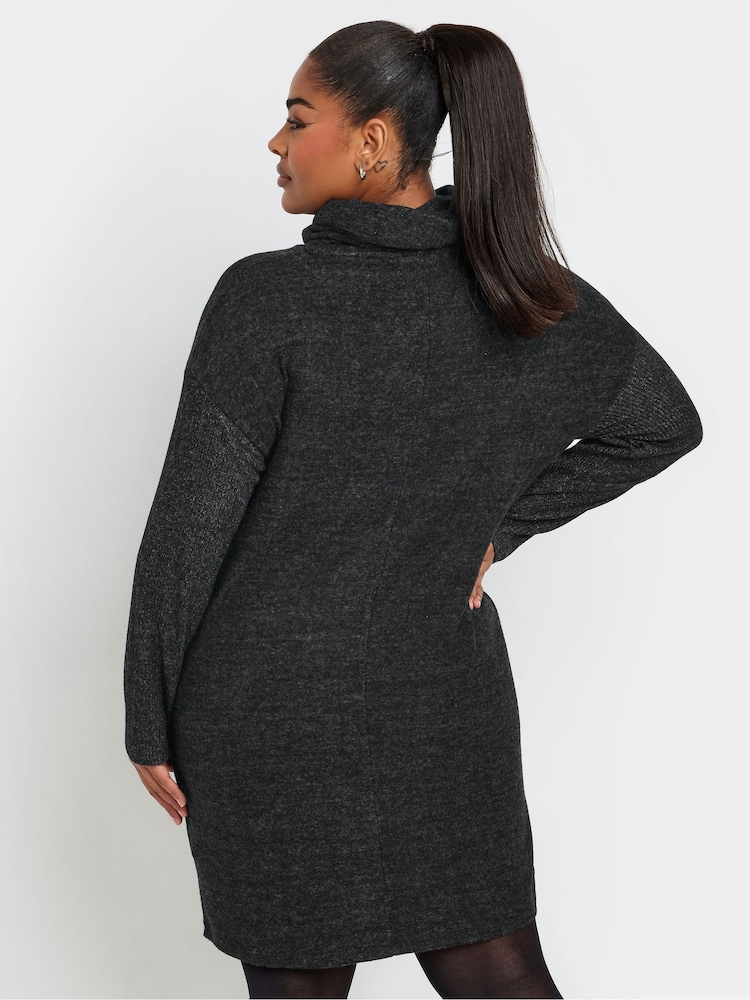 Yours Curve Grey Soft Touch Hoodie Dress - Image 3 of 5