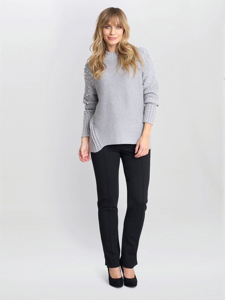 Gina Bacconi Grey Maisie Pearl Jumper - Image 1 of 3