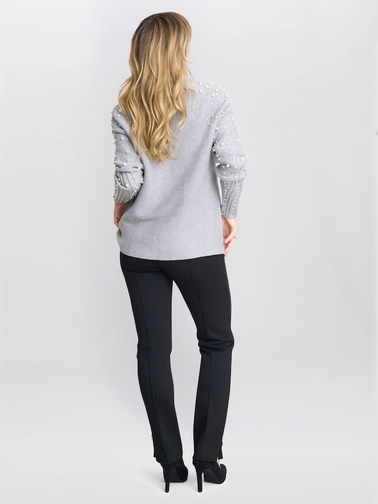 Gina Bacconi Grey Maisie Pearl Jumper - Image 2 of 3