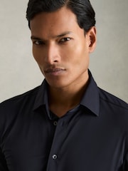 Reiss Navy Voyager Long-Sleeve Travel Shirt - Image 5 of 7
