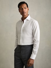 Reiss White Bishopsgate Cotton-Tencel Stretch Shirt - Image 1 of 7