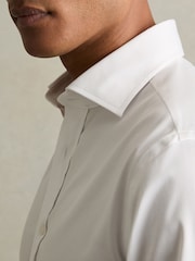 Reiss White Bishopsgate Cotton-Tencel Stretch Shirt - Image 5 of 7