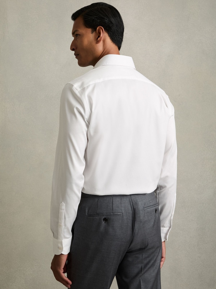 Reiss White Bishopsgate Cotton-Tencel Stretch Shirt - Image 6 of 7