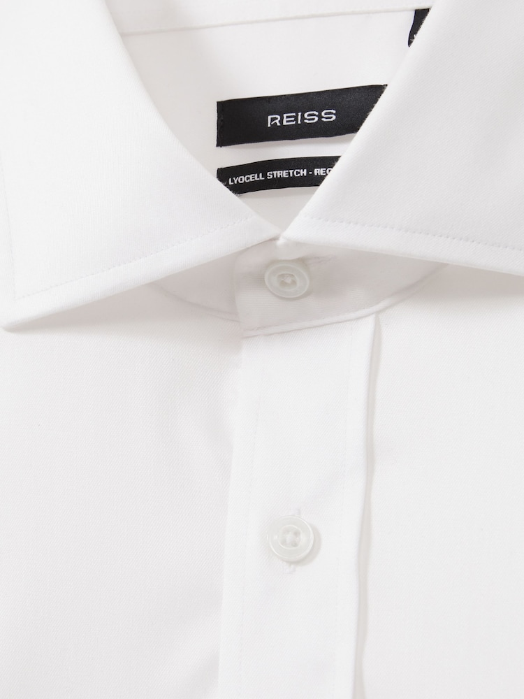 Reiss White Bishopsgate Cotton-Tencel Stretch Shirt - Image 7 of 7