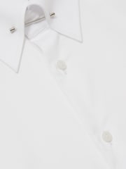 Reiss White Caldwell Regular-Fit Cotton Pin-Collar Shirt - Image 7 of 7