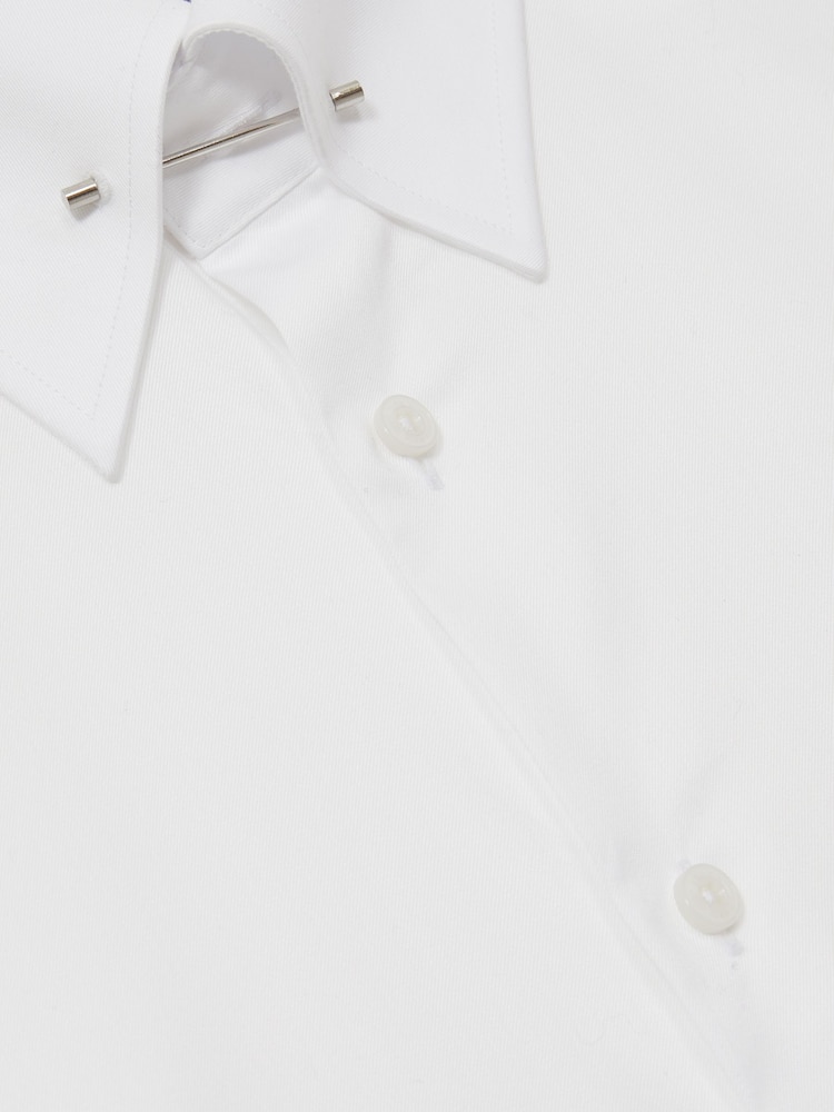 Reiss White Caldwell Regular-Fit Cotton Pin-Collar Shirt - Image 7 of 7