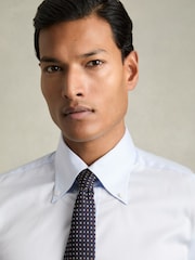 Reiss Soft Blue Allora Regular-Fit Cotton Button-Down Shirt - Image 4 of 6