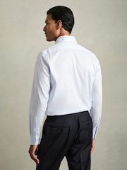 Reiss Soft Blue Allora Regular-Fit Cotton Button-Down Shirt - Image 5 of 6