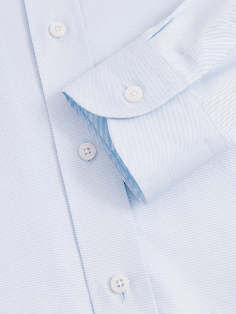 Reiss Soft Blue Allora Regular-Fit Cotton Button-Down Shirt - Image 6 of 6
