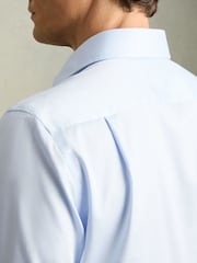 Reiss Soft Blue Bishopsgate Cotton-Tencel Stretch Shirt - Image 3 of 5