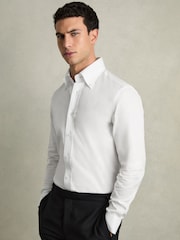 Reiss White Allora Regular-Fit Cotton Button-Down Shirt - Image 1 of 6