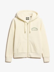 Superdry Cream Tattoo Rhinestone Zip Hoodie - Image 5 of 6