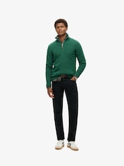 Superdry Green 100% Cotton Classics Knit Henley Jumper - Image 3 of 4