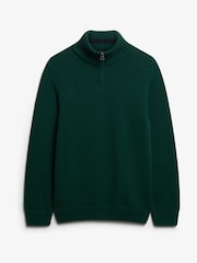 Superdry Green Cotton Half Zip Knit Jumper - Image 5 of 5