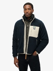Superdry Blue Vintage Retro Full Zip Relaxed Fleece - Image 1 of 4