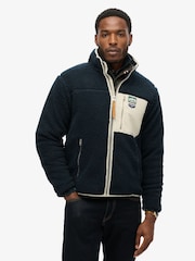 Superdry Blue Vintage Retro Full Zip Relaxed Fleece - Image 2 of 4