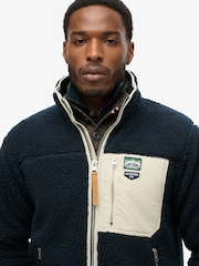 Superdry Blue Vintage Retro Full Zip Relaxed Fleece - Image 4 of 4