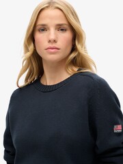 Superdry Blue Slouchy Knitted Crew Sweatshirt - Image 2 of 3