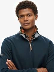 Superdry Blue Core Pique Henley Sweatshirt - Image 2 of 2