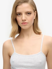 Superdry Grey Fine Rib Cami Vest Top - Image 3 of 3