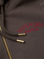 Superdry Black Tattoo Rhinestone Zip Hoodie - Image 6 of 6