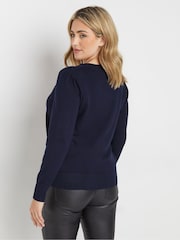 M&Co Blue Holly Jolly Jumper - Image 3 of 5