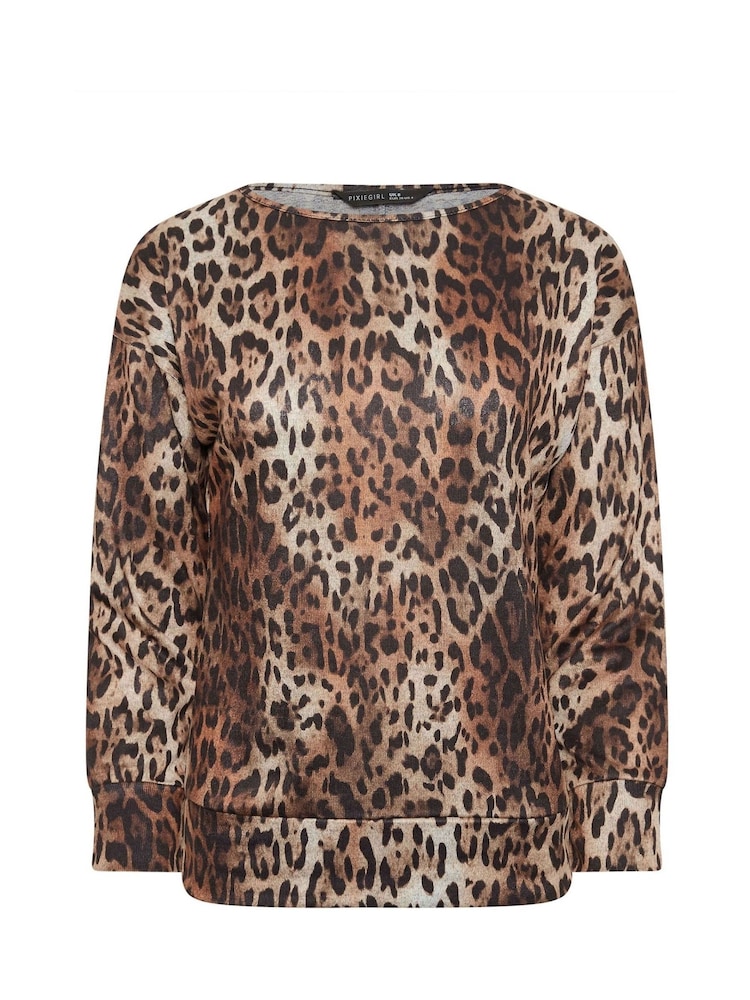PixieGirl Petite Brown Soft Touch V-Neck Jumper - Image 5 of 5