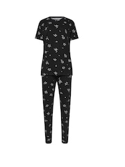 Long Tall Sally Black Outline Stars Short Sleeve Tapered 100% Cotton Pyjamas Set - Image 5 of 5