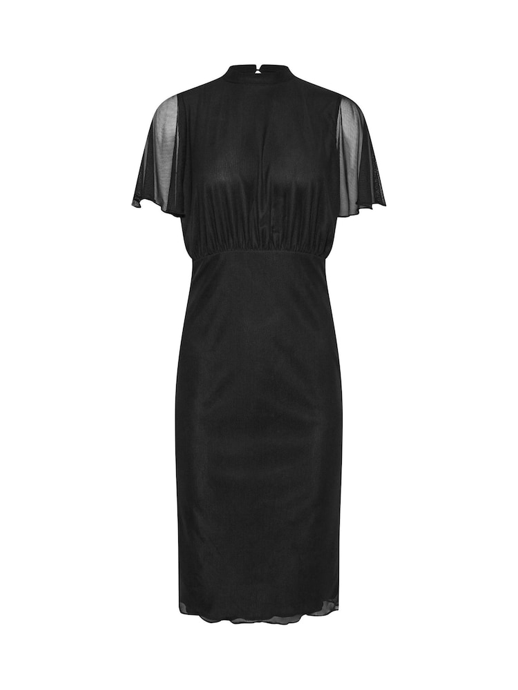 PixieGirl Petite Black Mesh Midi Dress - Image 5 of 5