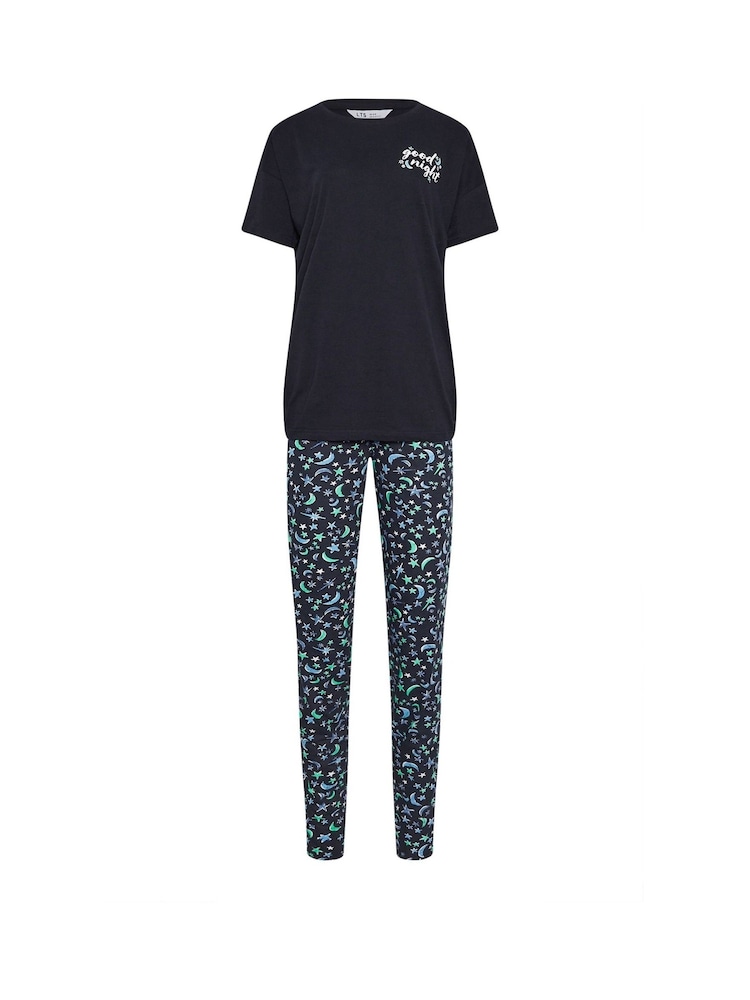Long Tall Sally Blue Good Night Moons Tapered 100% Cotton Pyjamas Set - Image 5 of 5