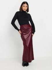 PixieGirl Petite Red Matte PU Skirt - Image 2 of 5