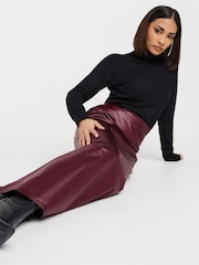 PixieGirl Petite Red Matte PU Skirt - Image 3 of 5
