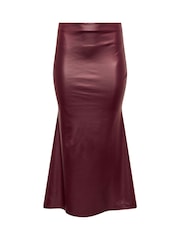 PixieGirl Petite Red Matte PU Skirt - Image 5 of 5