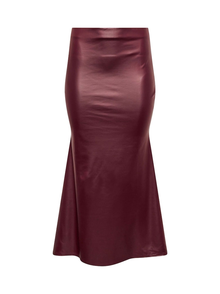 PixieGirl Petite Red Matte PU Skirt - Image 5 of 5