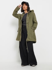 PixieGirl Petite Green Twill Parka Coat - Image 3 of 6