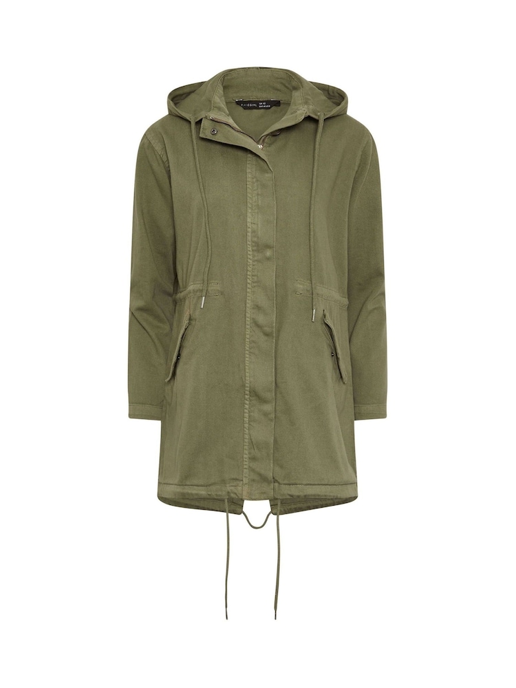 PixieGirl Petite Green Twill Parka Coat - Image 6 of 6