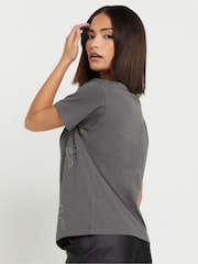 PixieGirl Petite Bow Studded 100% Cotton T-Shirt - Image 2 of 5