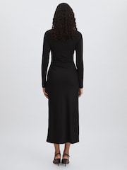 Good American Black Rib-Knit Midi Dress - Image 5 of 6