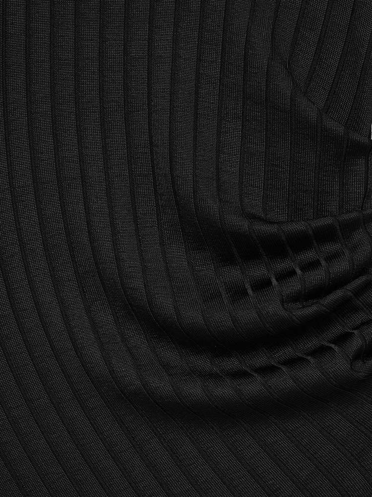 Good American Black Rib-Knit Midi Dress - Image 6 of 6