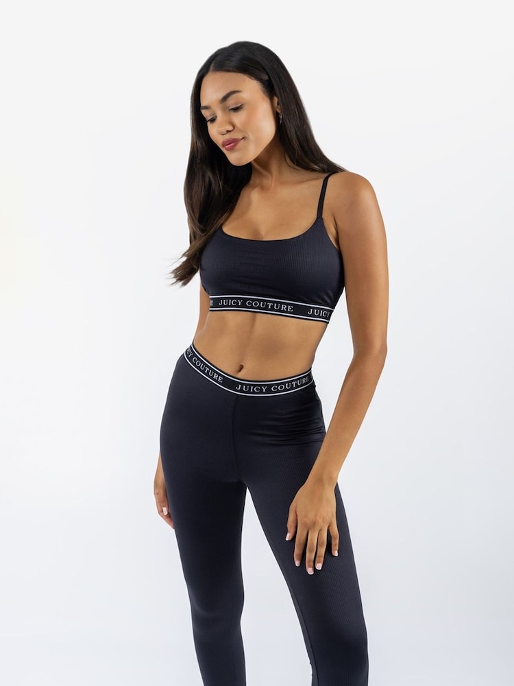Juicy Couture Black Bowie Sport Bralette - Image 1 of 4 Juicy Couture Black Bowie Sport Bralette - Image 1 of 4