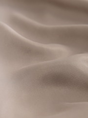 Taupe Brown High Neck Shoulder Pad Rouched Mini Dress - Image 6 of 7