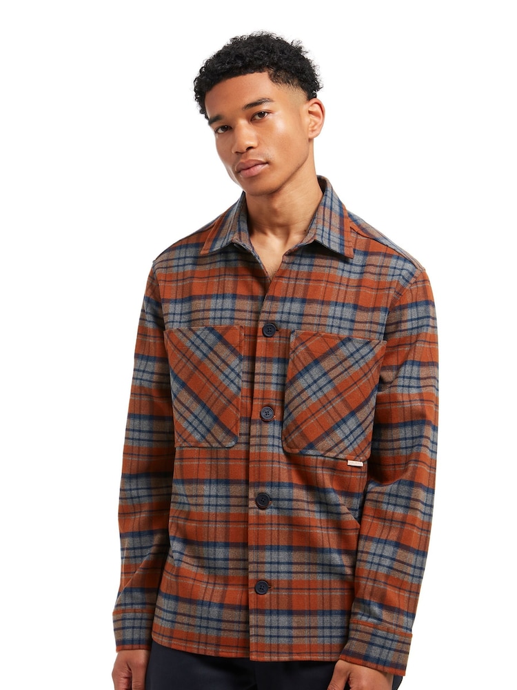 Sealskinz Orange Thrigby Checkered Buttoned Down Shirt - Image 1 of 6